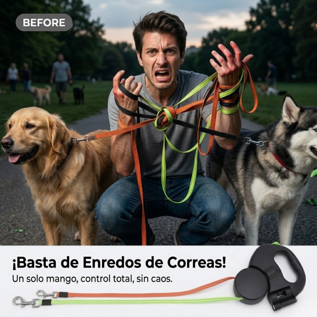 Correa para perros de doble tracción