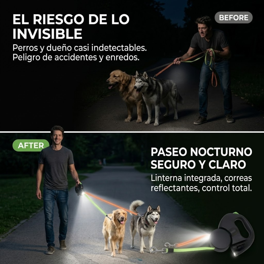 Correa para perros de doble tracción